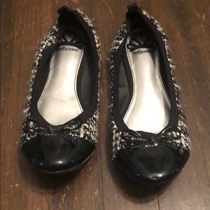 Black and white shoes